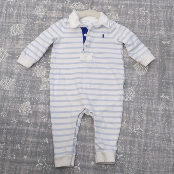 Ralph Lauren Other - Ralph Lauren Baby Boys Jersey Stripe Coveralls 9M